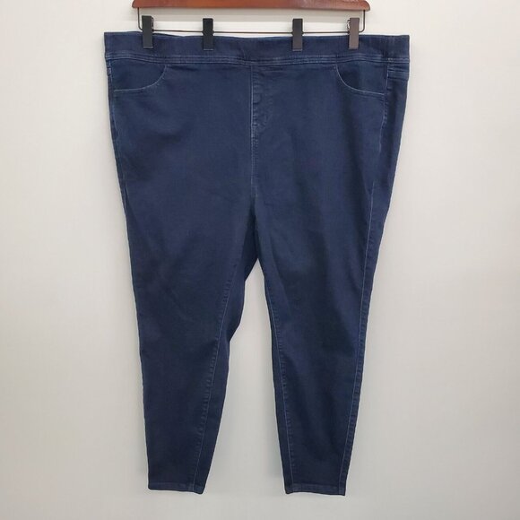 Torrid Womens Lean Jean Dark Blue Skinny Jeans High Waist Plus Size 5X‎ Pull On - Picture 1 of 14